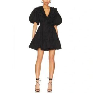 House of Harlow 1960 Black Mini Wrap Dress | Voluminous Sleeves | Size XS